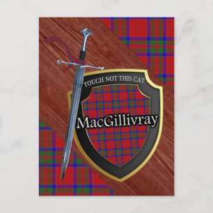 Clan MacGillivray Tartan Sword & Shield Postkarte