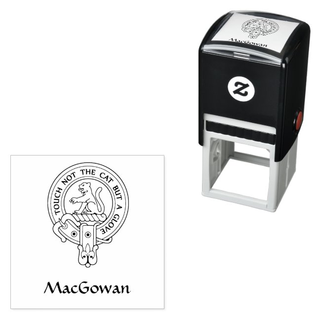 Clan MacGowan Wappen Rubber Briefmarke Permastempel (Beispiel)