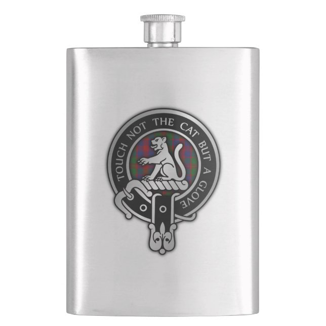 Clan MacGowan Wappen & Tartan Flachmann (Vorderseite)