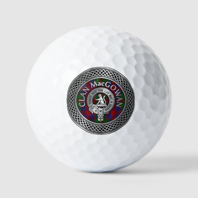 Clan MacGowan Wappen & Tartan Knot Golfball (Vorderseite)