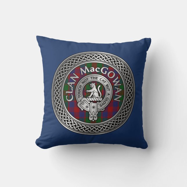 Clan MacGowan Wappen & Tartan Knot Kissen (Vorderseite)