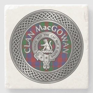 Clan MacGowan Wappen & Tartan Knot Steinuntersetzer