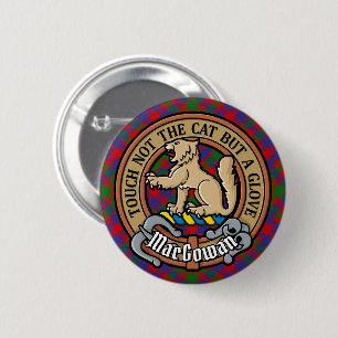Clan MacGowan Wappen über Tartan Button