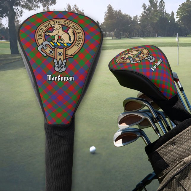 Clan MacGowan Wappen über Tartan Golf Headcover (Von Creator hochgeladen)