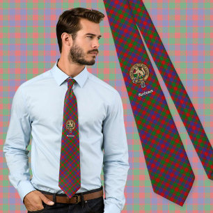 Clan MacGowan Wappen über Tartan Krawatte