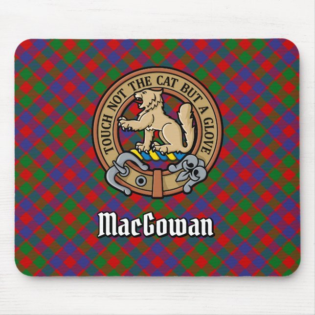 Clan MacGowan Wappen über Tartan Mousepad (Vorne)