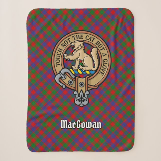 Clan MacGowan Wappen über Tartan Sherpadecke (Vorderseite)