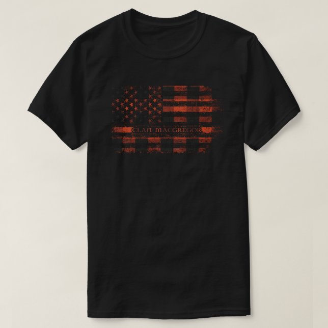 Clan MacGregor Rob Roy Scottish tartan US flagge k T-Shirt (Design vorne)
