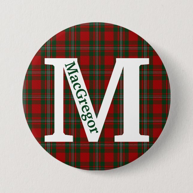 Clan MacGregor Tartan Kariert Custom Button (Vorderseite)