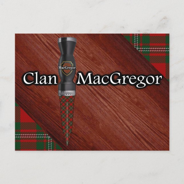 Clan MacGregor Tartan Sgian Dubh Blade Postkarte (Vorderseite)