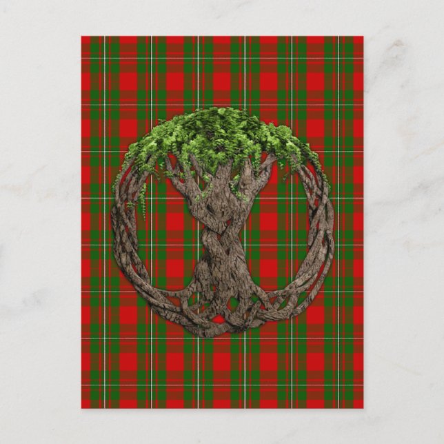 Clan MacGregor Tartan und keltischer Baum des Lebe Postkarte (Vorderseite)