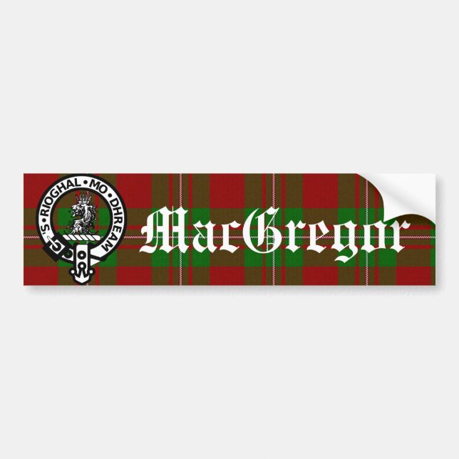 Clan MacGregor Wappen Abzeichen und Tartan Autoaufkleber (Vorne)