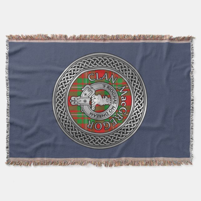 Clan MacGregor Wappen & Tartan Knot Decke (Vorderseite)