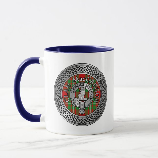 Clan MacGregor Wappen & Tartan Knot Tasse (Links)