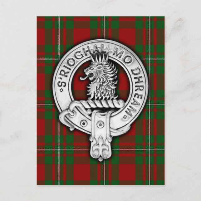 Clan MacGregor Wappen & Tartan Postkarte (Vorderseite)