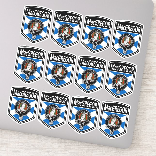 Clan MacGregor Wappen & Tartan Salreifen Aufkleber (Detail)