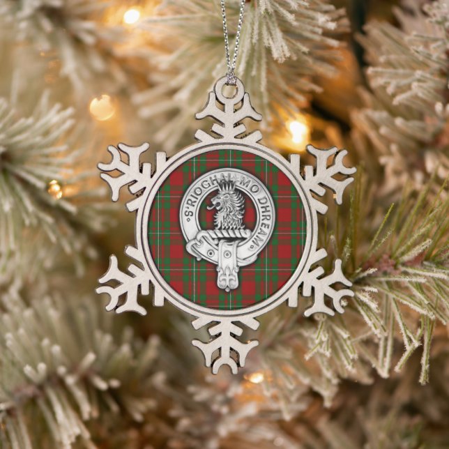 Clan MacGregor Wappen & Tartan Schneeflocken Zinn-Ornament (Baum)
