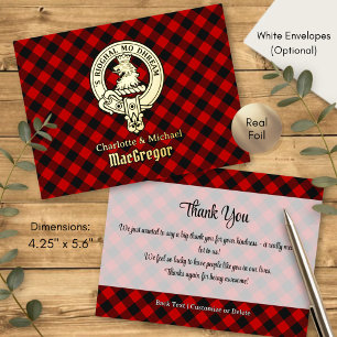 Clan MacGregor-Wappen über Rob Roy Tartan Folie Einladungspostkarte