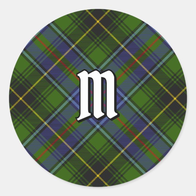 Clan MacInnes Tartan Runder Aufkleber (Vorderseite)