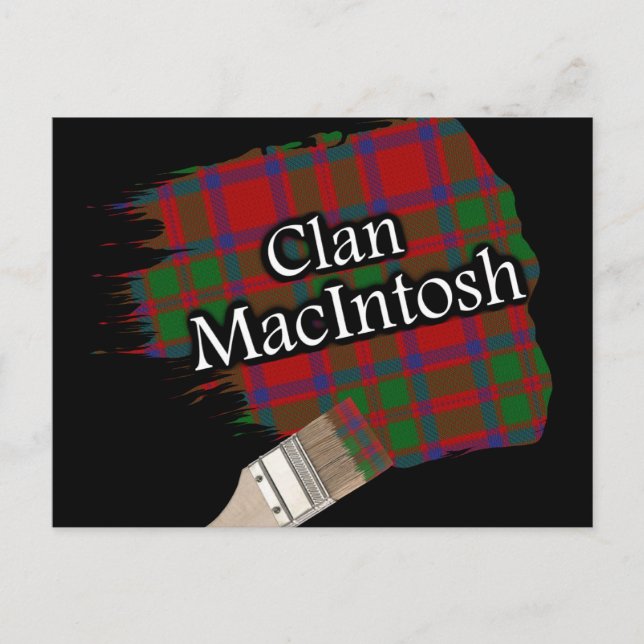 Clan MacIntosh Scottish Tartan Paint Brush Postkarte (Vorderseite)