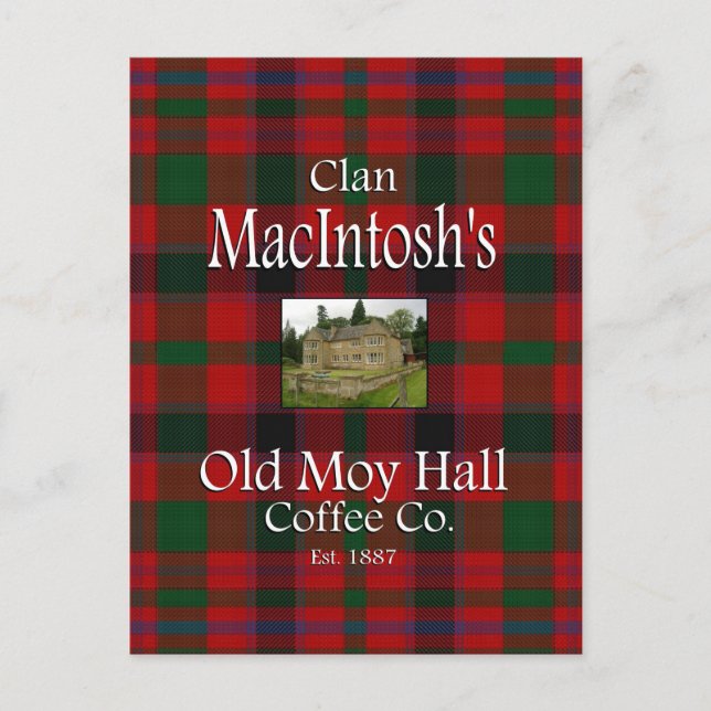 Clan MacIntosh's Old Moy Hall Coffee Co. Postkarte (Vorderseite)