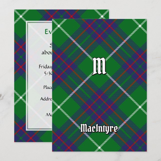 Clan MacIntyre Jagd Tartan Einladung (Vorne/Hinten)