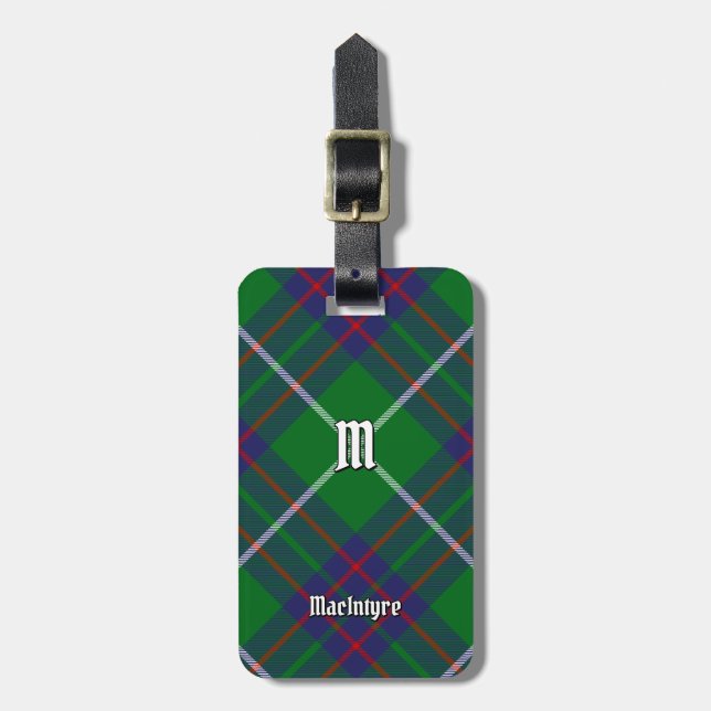 Clan MacIntyre Jagd Tartan Gepäckmarke Gepäckanhänger (Vorderseite vertikal)