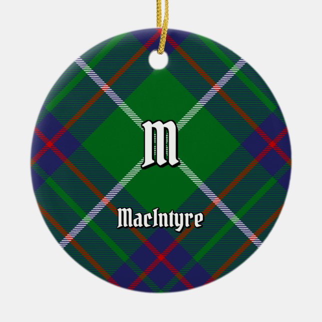 Clan MacIntyre Jagd Tartan Keramik Ornament (Vorne)