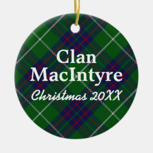 Clan MacIntyre Scottish Tartan Keramik Ornament
