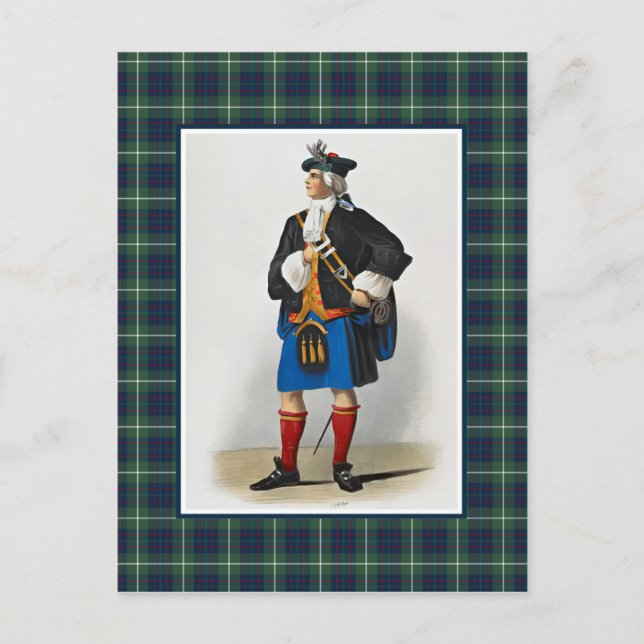 Clan MacIntyre Vintag Illustration Tartan Frame Postkarte (Vorderseite)