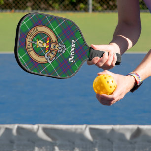 Clan MacIntyre Wappen über Hunting Tartan Schlüsse Pickleball Schläger