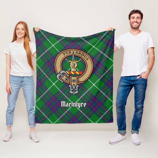 Clan MacIntyre Wappen über Tartan Fleecedecke (Beispiel)