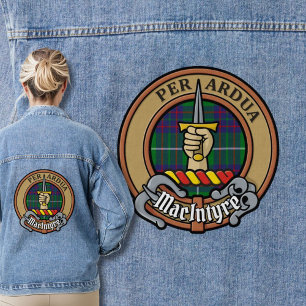 Clan MacIntyre Wappen über Tartan Jeansjacke