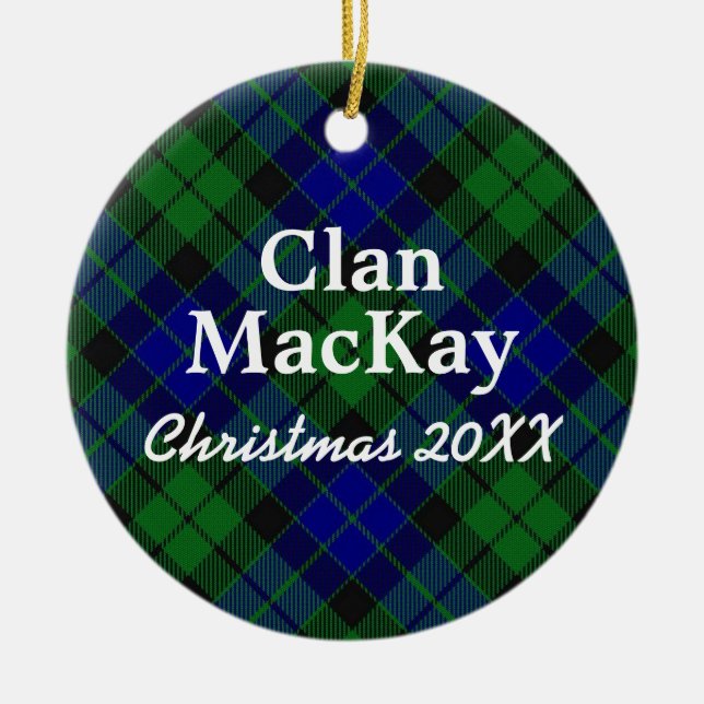 Clan MacKay Scottish Tartan Keramik Ornament (Vorne)