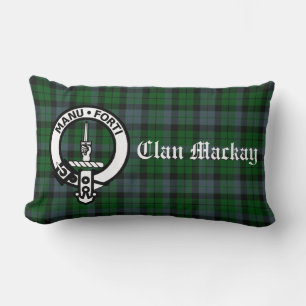 Clan Mackay Tartan Crest Lumbar Coussin