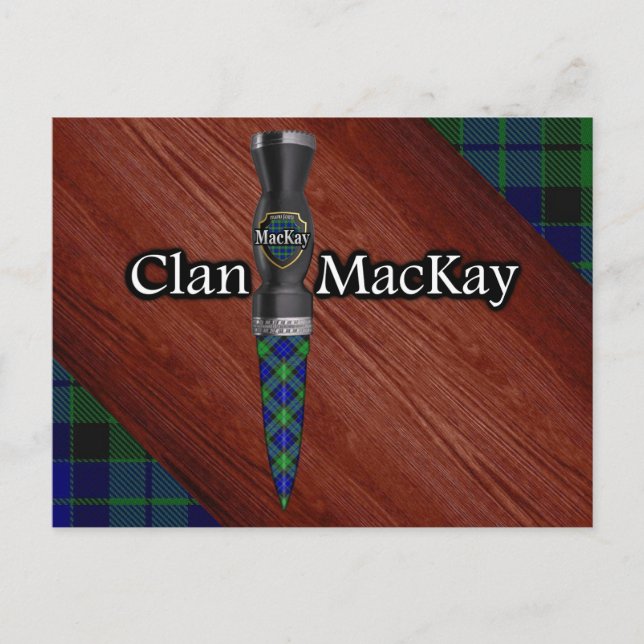 Clan MacKay Tartan Sgian Dubh Blade Postkarte (Vorderseite)