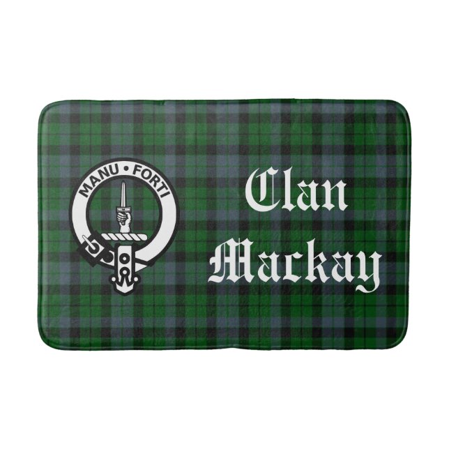 Clan Mackay Wappen Abzeichen & Tartan Badematte (Vorderseite)