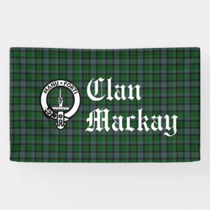 Clan Mackay Wappen Abzeichen und Tartan Banner