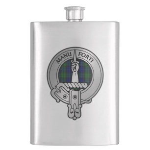 Clan MacKay Wappen & Tartan Flachmann