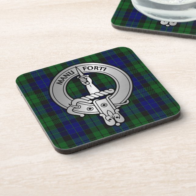 Clan MacKay Wappen & Tartan Getränkeuntersetzer (Linke Seite)