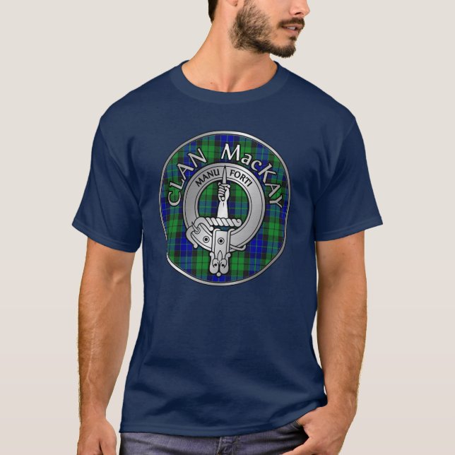 Clan MacKay Wappen & Tartan T-Shirt (Vorderseite)