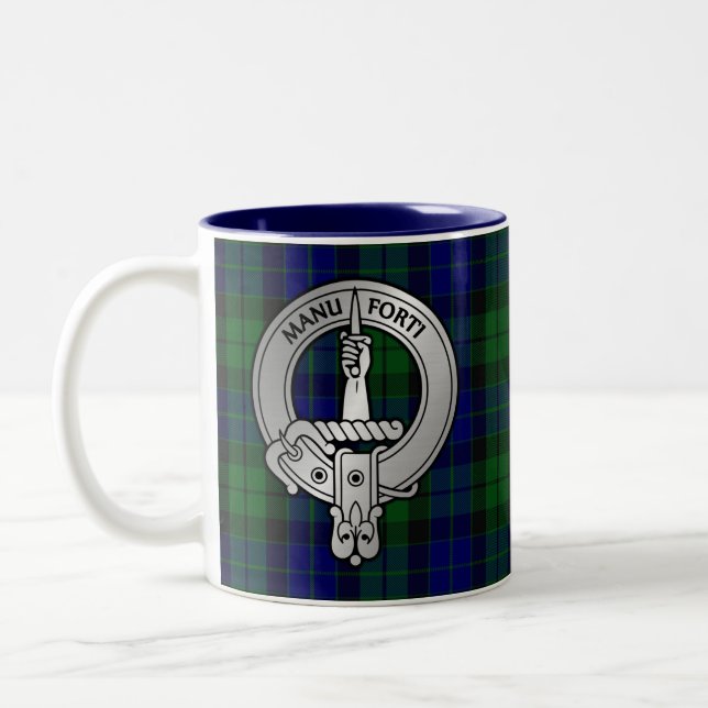 Clan MacKay Wappen & Tartan Zweifarbige Tasse (Links)