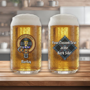 Clan MacKay-Wappen über Blauem Tartan Dosenglas