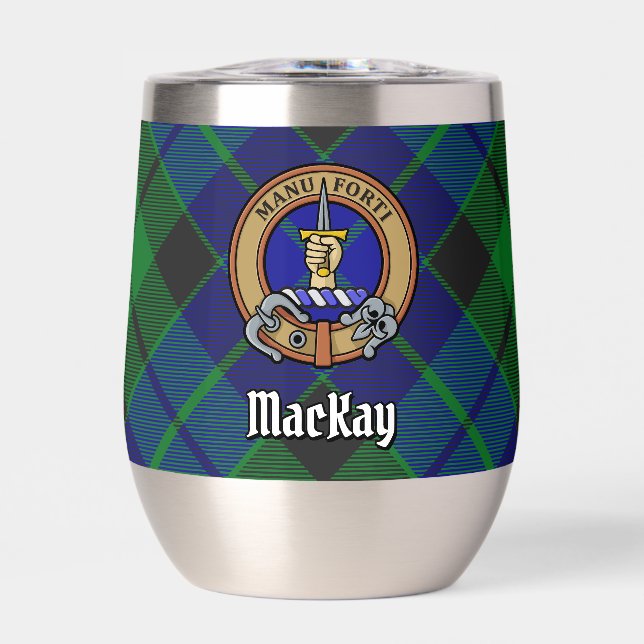 Clan MacKay Wappen über Tartan (Vorderseite)