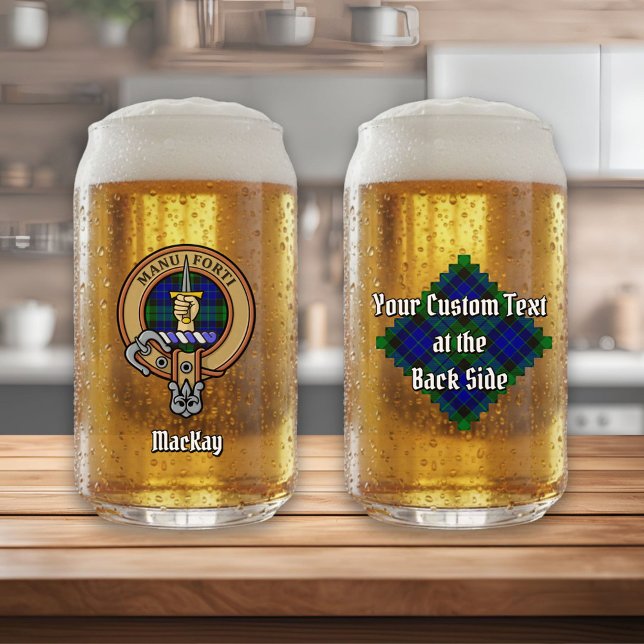 Clan MacKay Wappen über Tartan Dosenglas (Von Creator hochgeladen)