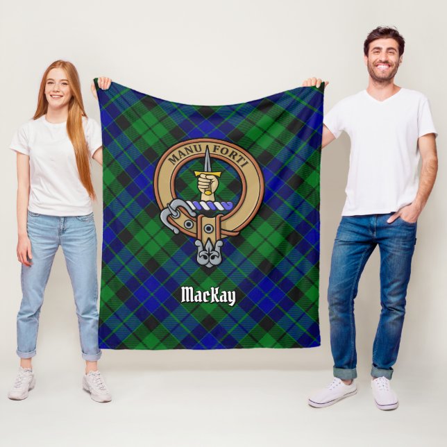Clan MacKay Wappen über Tartan Fleecedecke (Beispiel)