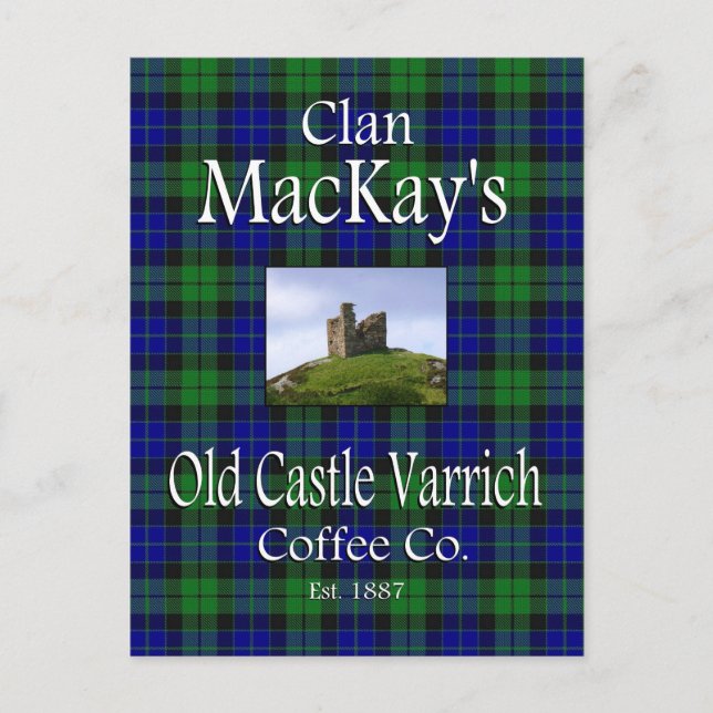 Clan MacKays alte Burg Varrich Kaffee Co. Postkarte (Vorderseite)