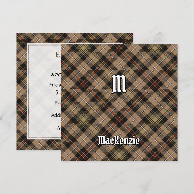 Clan MacKenzie Brown Jagd Tartan Einladung (Vorne/Hinten)