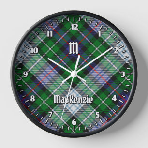Clan MacKenzie Dress Tartan Large Clock Uhr
