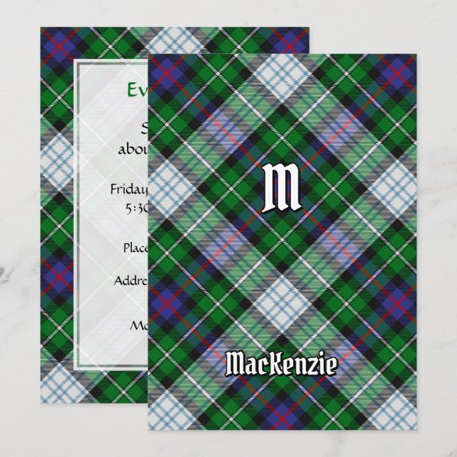Clan MacKenzie habit Tartan Invitation (Devant / Derrière)